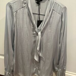 PAIGE Blue Tie-Front Women's Blouse